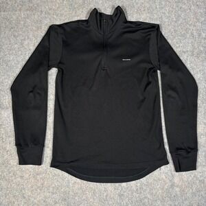 E1 Grundens Pullover Mens S Black Grundies Thermal 1/4 Zip Fleece Base Layer